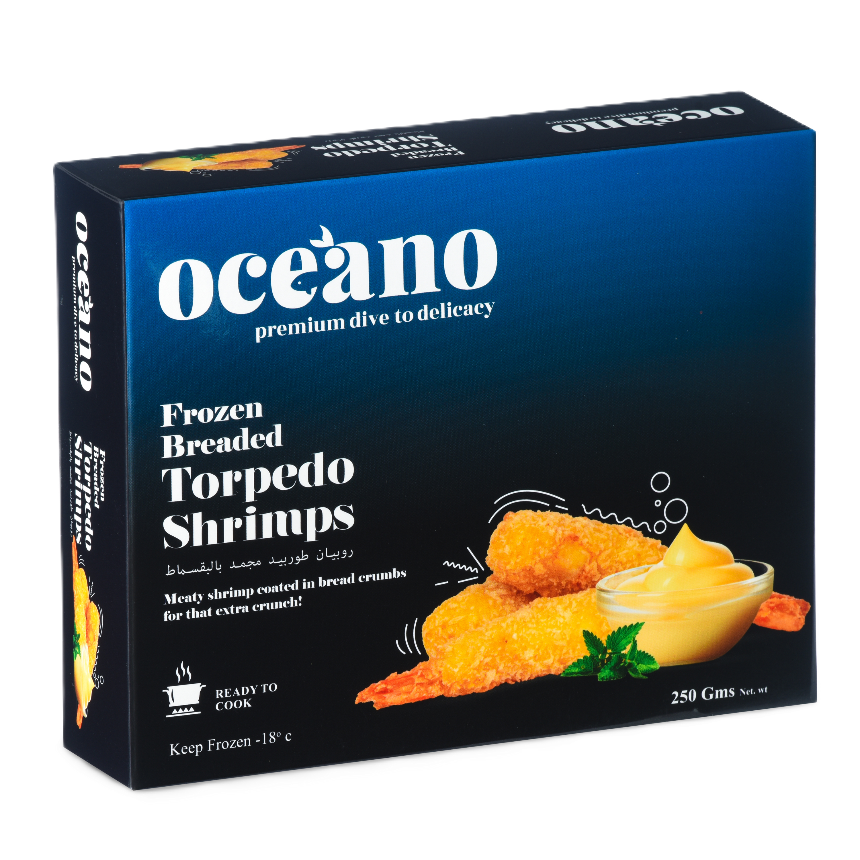 Frozen Breaded Torpedo Shrimps - 250 Gms